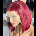 Human Hair Full Frontal Bob Unit - Bold Red Edition