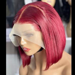 Human Hair Full Frontal Bob Unit - Bold Red Edition