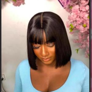 Closure fringe bob 10inches Hair Accept heat