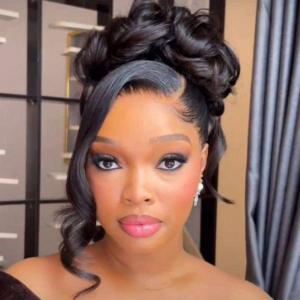 Pure human hair frontal 12inches  paired with a queen messy bun